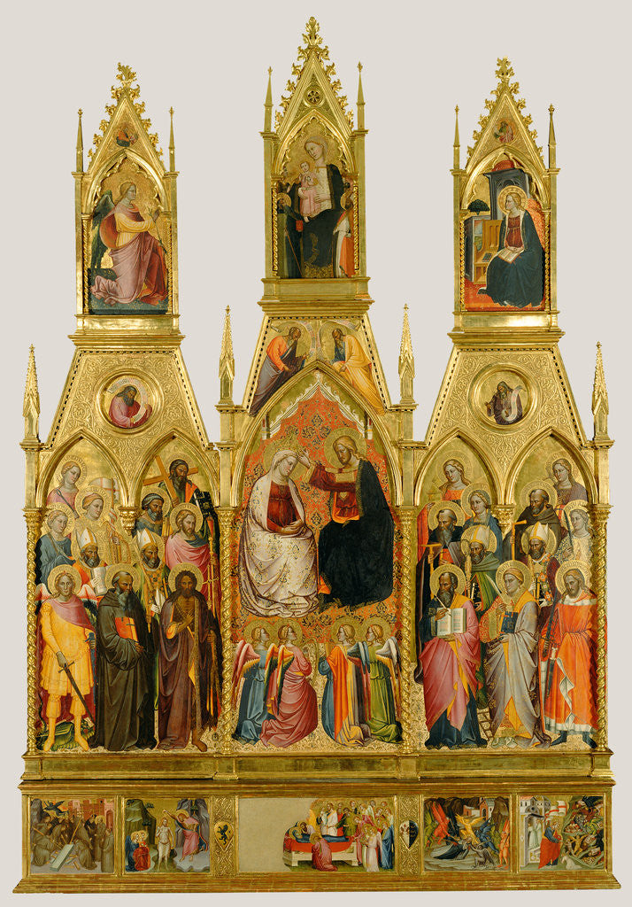 Detail of Polyptych with Coronation of the Virgin and Saints by Cenni di Francesco di Ser Cenni
