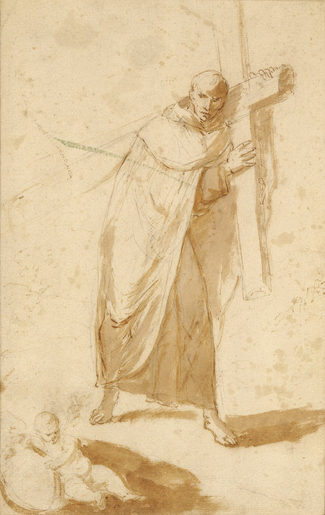 Detail of A Monk Carrying a Cross by Follower of Bartolomé Esteban Murillo