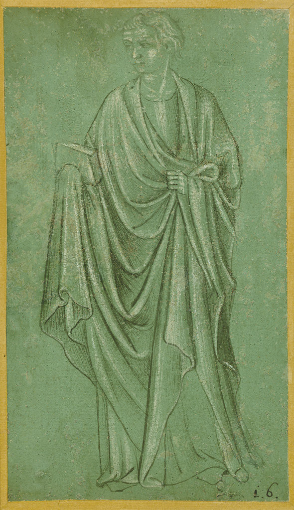 Detail of A Draped Figure Holding a Book by Anonymous