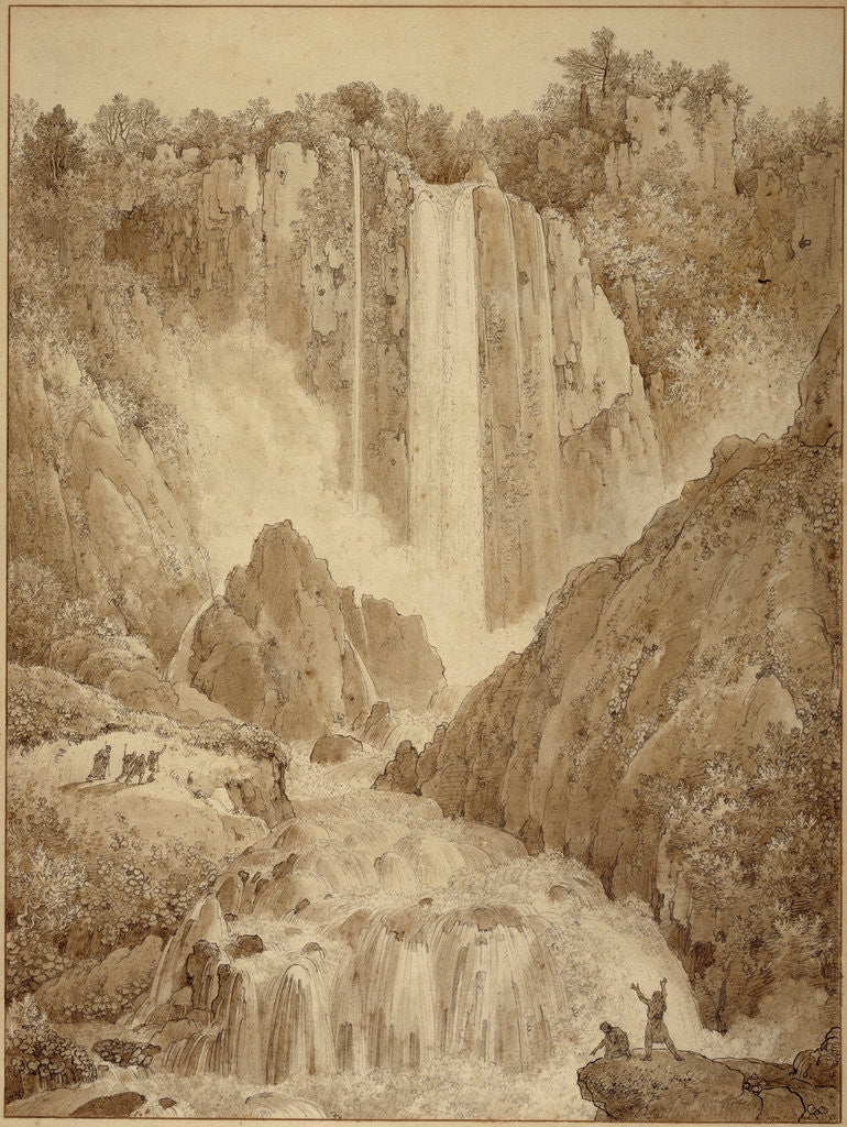 Detail of The Cascades at Terni by Louis-Francois Cassas
