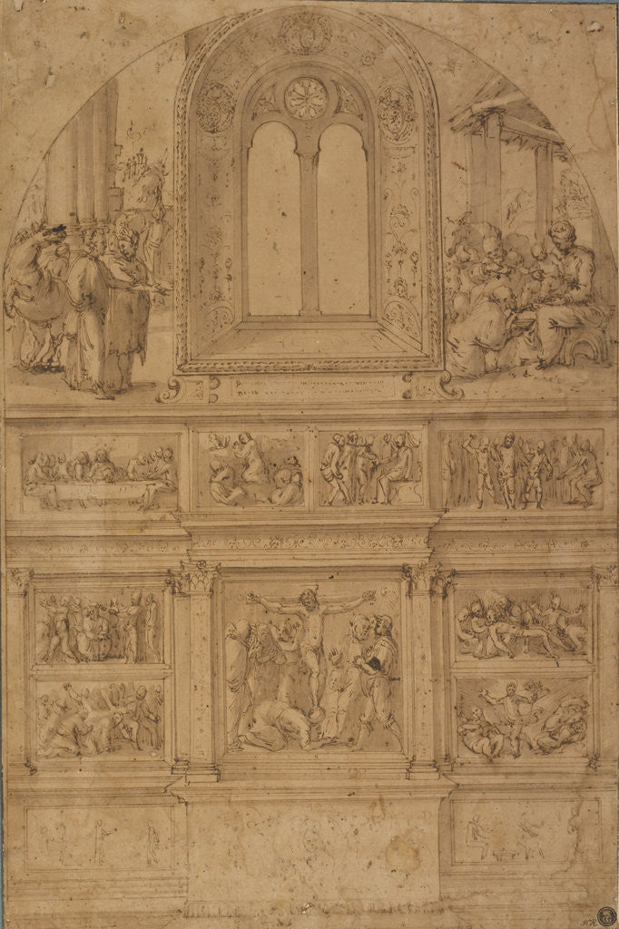 Detail of Project for a Wall Decoration by Perino del Vaga