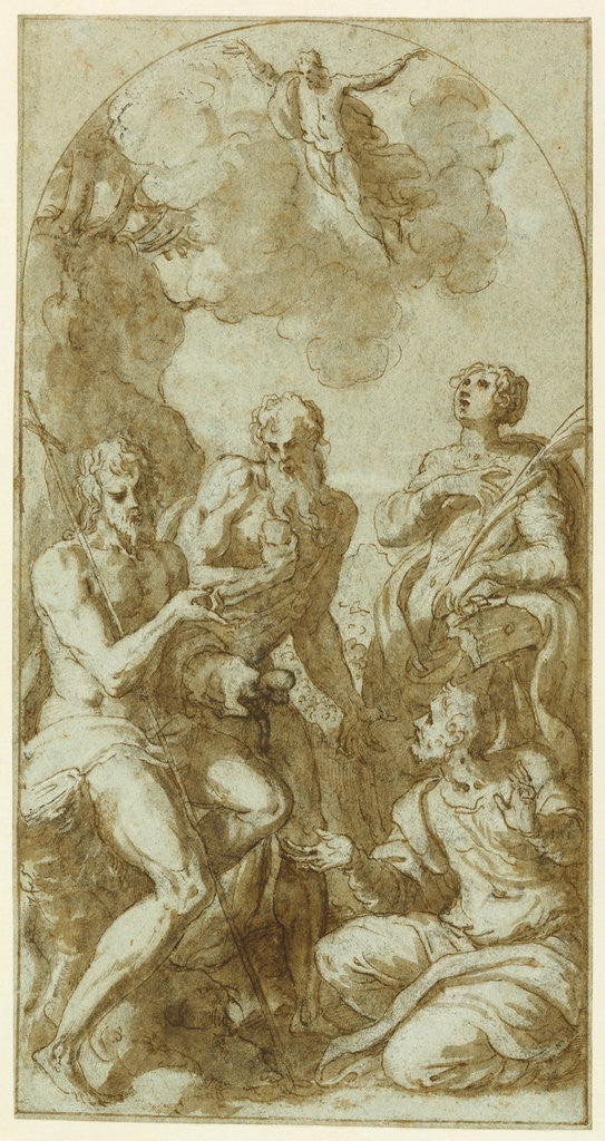 Detail of Christ the Saviour above Saints John the Baptist, Jerome, Catherine and Thomas by Giuseppe Porta