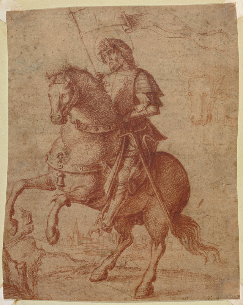 Detail of A Saint on Horseback by Circle of Giovanni Battista Cima da Conegliano