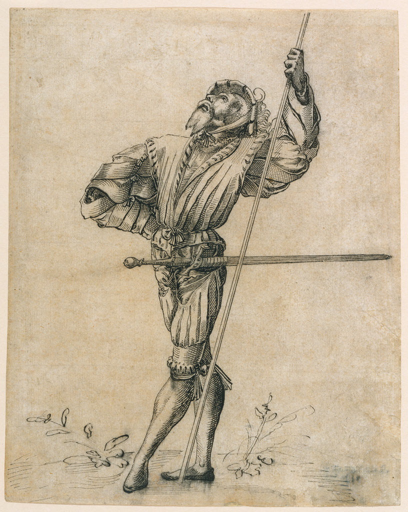 Detail of Standing Landsknecht by Anonymous