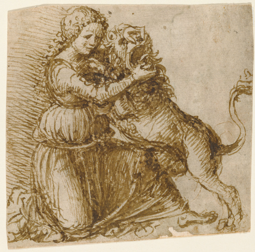 Detail of Fortitude by Giovanni Bellini