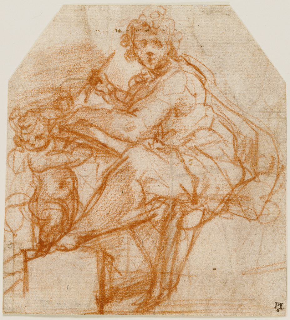 Detail of Saint Matthew by Correggio