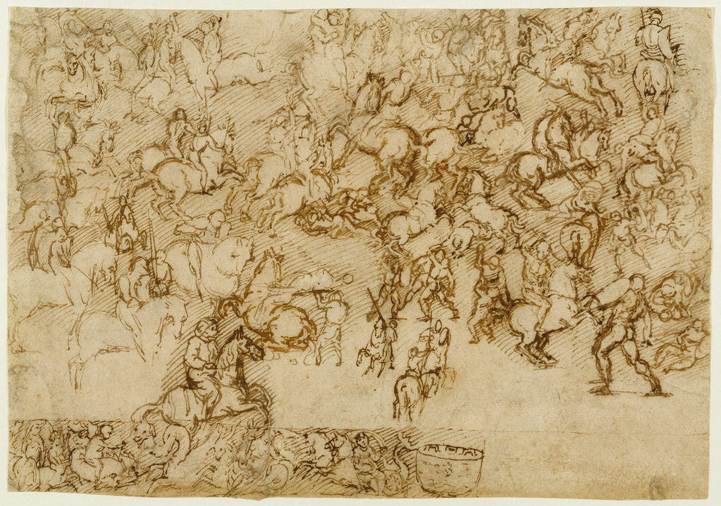 Detail of Battle Scene by Girolamo Genga