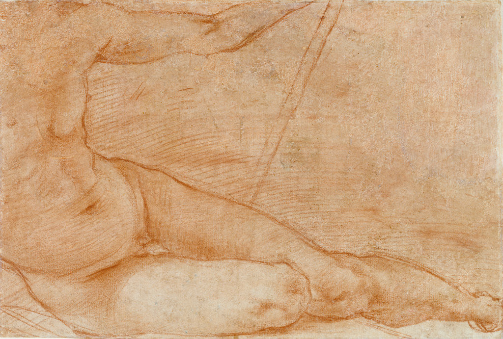 Detail of Seated Figure (recto), Reclining Figure (verso) by Pontormo
