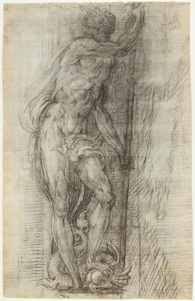 Detail of Neptune by Giulio Campi