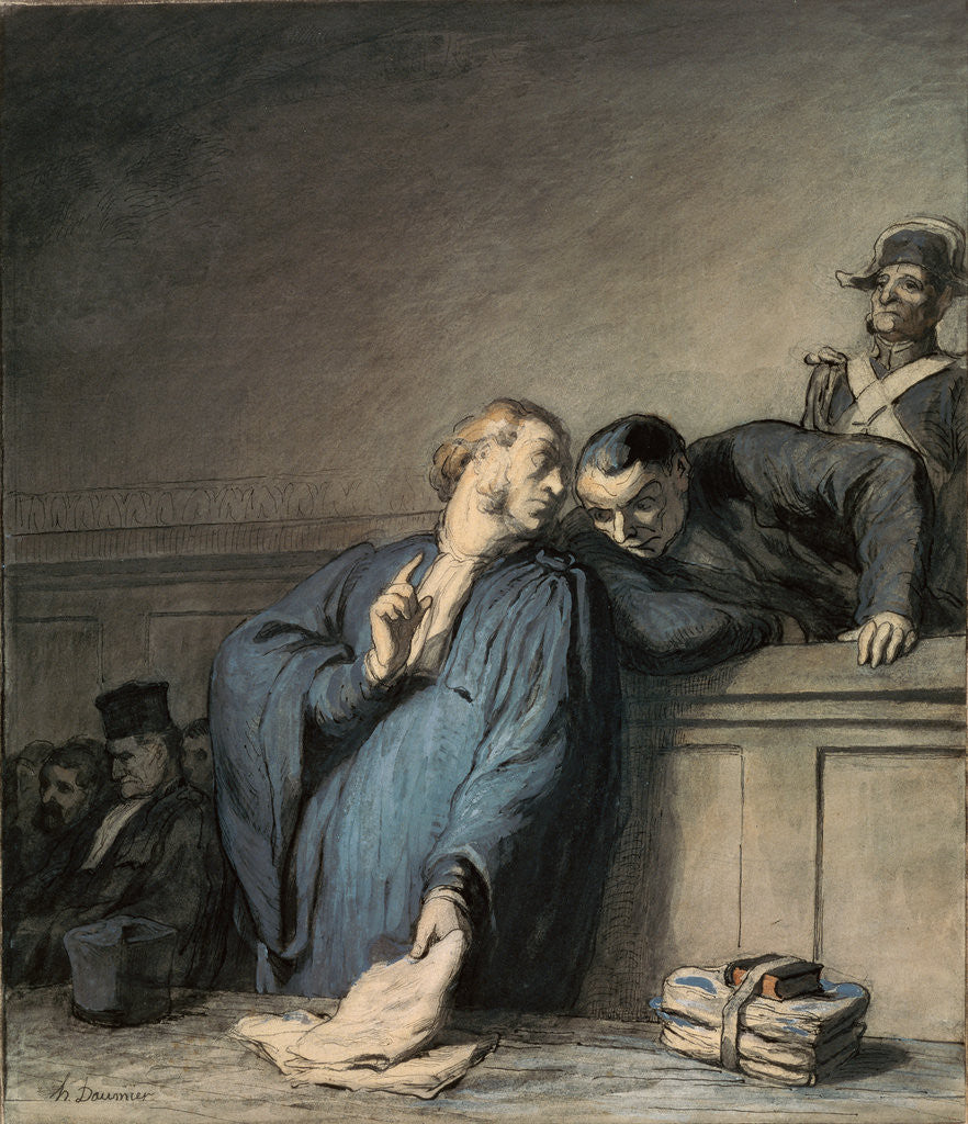 Detail of A Criminal Case by Honoré Daumier