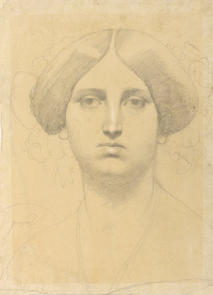 Detail of Madame Moitessier by Jean-Auguste-Dominique Ingres