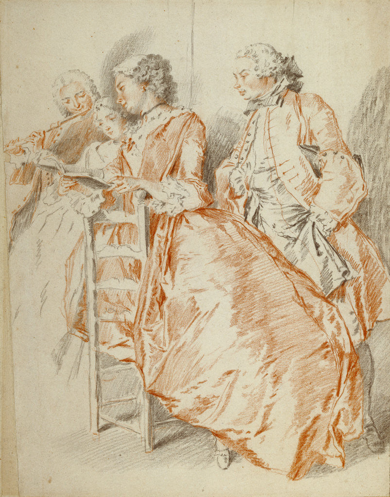 Detail of A Music Party by Jacques-André Portail