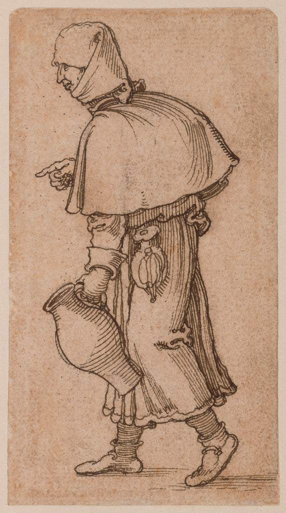 Detail of A Peasant Woman Carrying a Jug by Sebald Beham