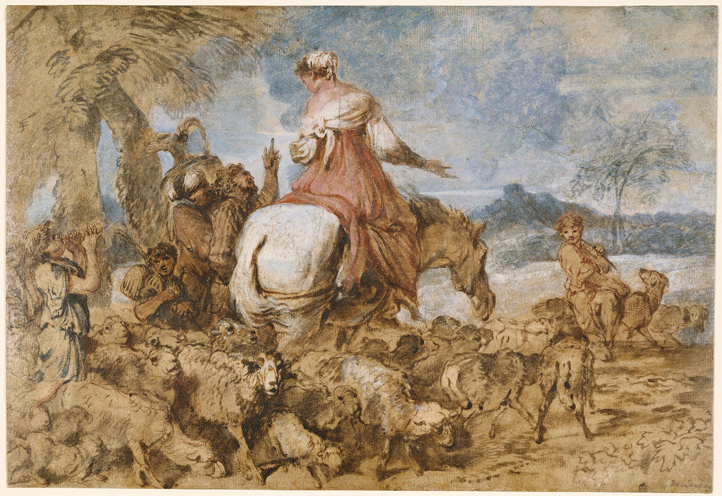 Detail of Pastoral Journey by Giovanni Benedetto Castiglione