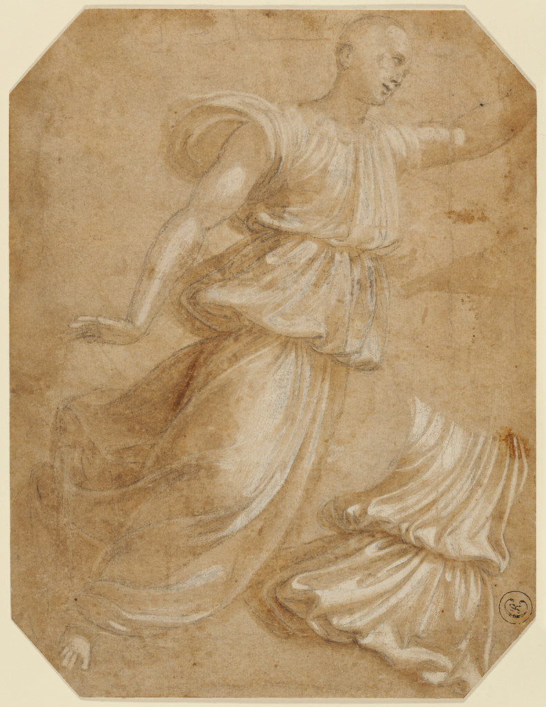 Detail of Study of an Angel and of Drapery by Innocenzo da Imola