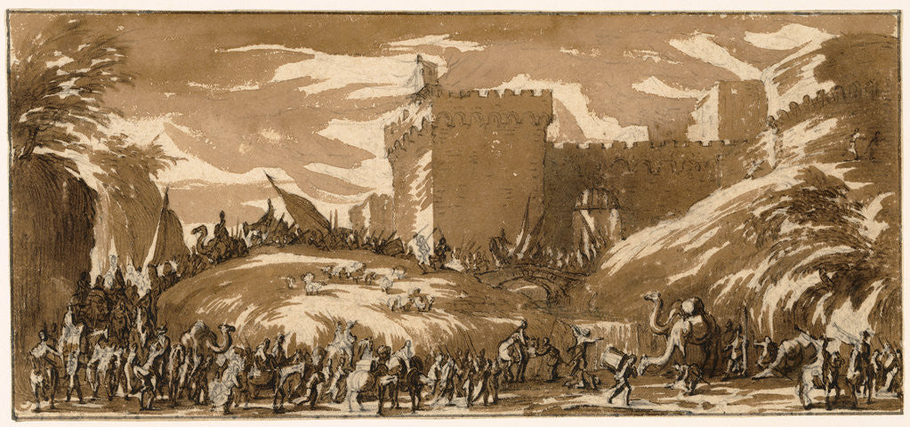 Detail of An Army Leaving a Castle by Jacques Callot