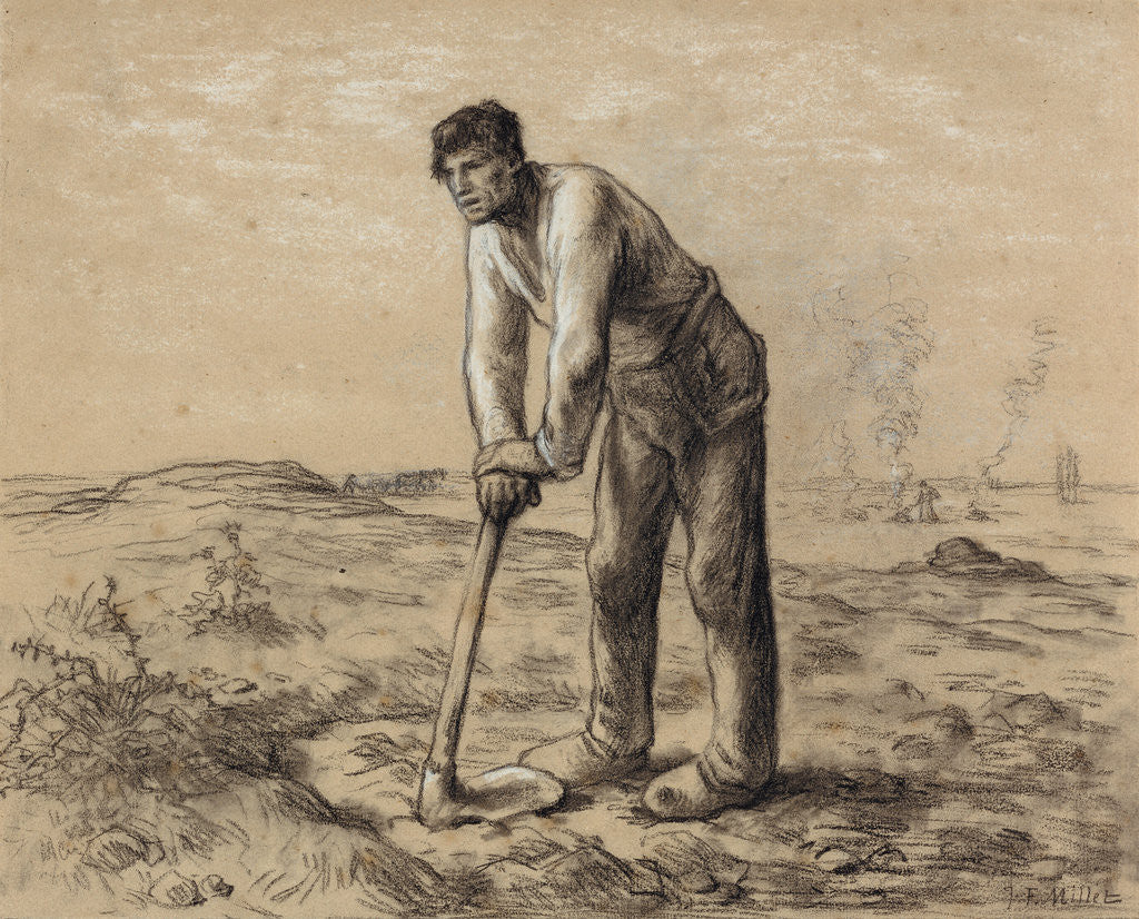 Detail of Man with a Hoe by Jean-François Millet