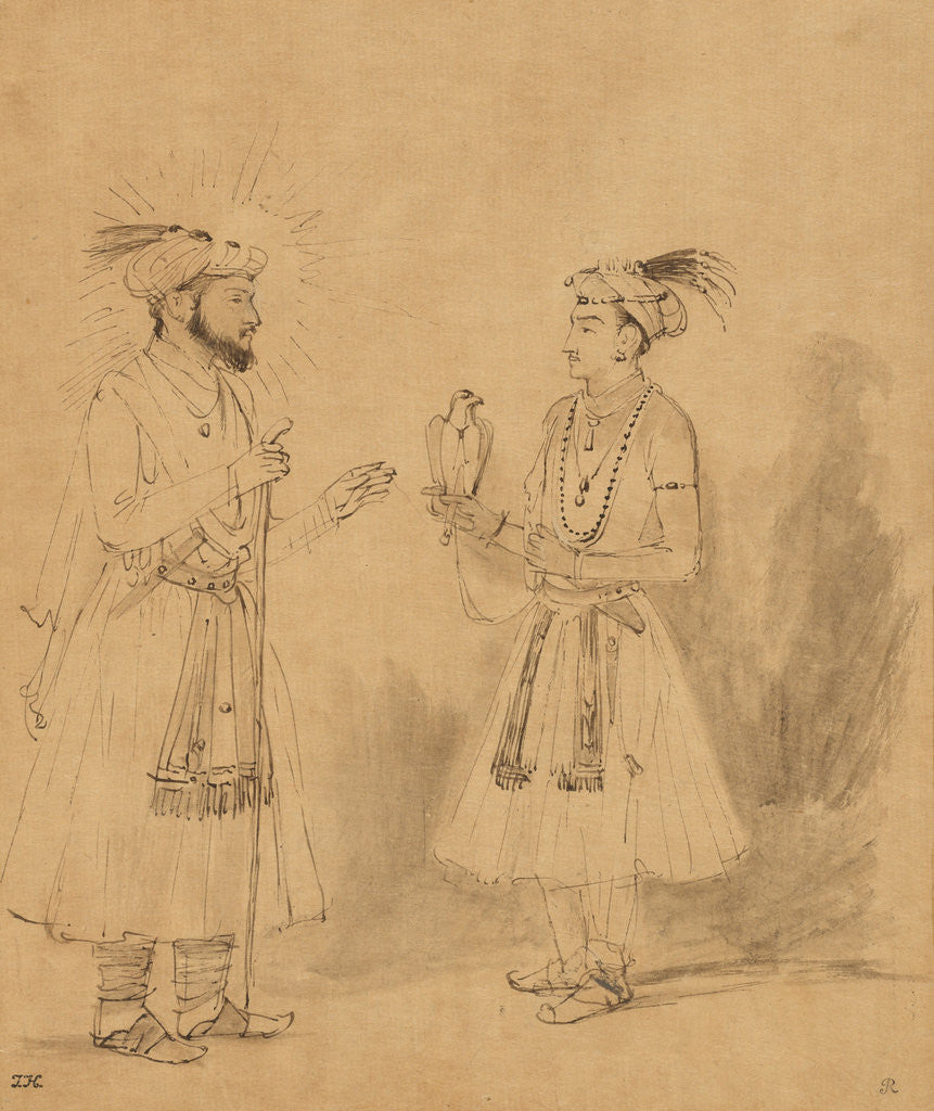 Detail of Shah Jahan and Dara Shikoh by Rembrandt Harmensz. van Rijn