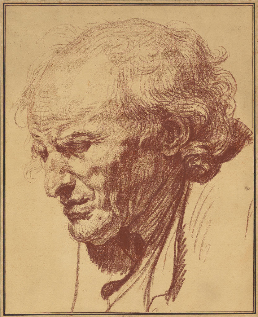 Detail of Head of an Old Man by Jean-Baptiste Greuze