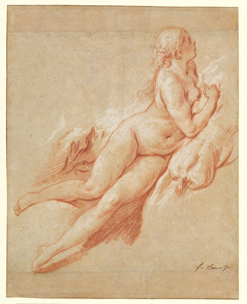 Detail of Study of a Reclining Nude by François Boucher