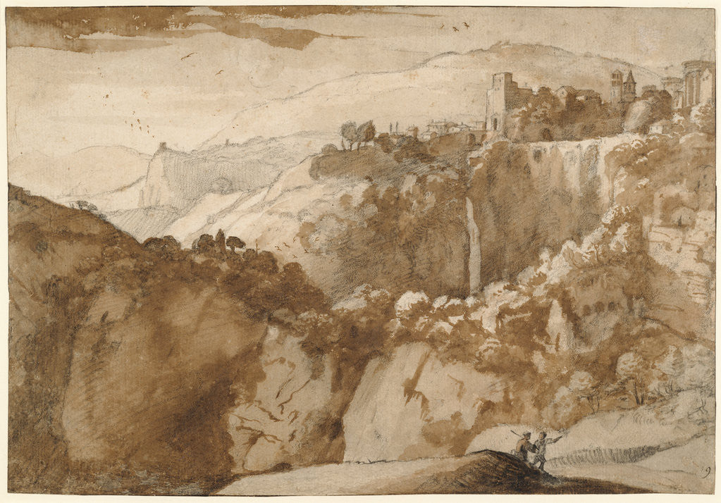 Detail of View of Tivoli (recto), View of Tivoli (verso) by Claude Lorrain