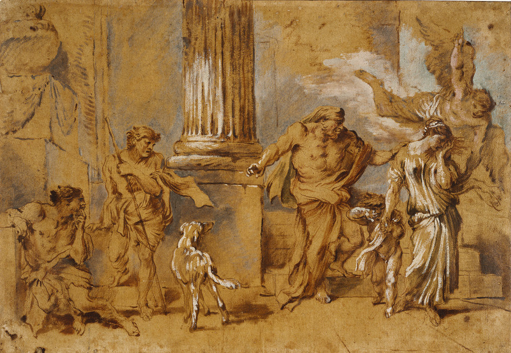 Detail of The Expulsion of Hagar by Giovanni Benedetto Castiglione