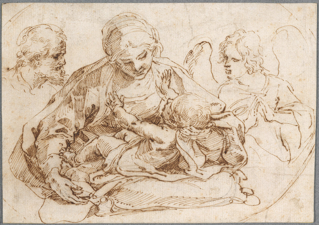 Detail of Holy Family with an Angel by Guido Reni