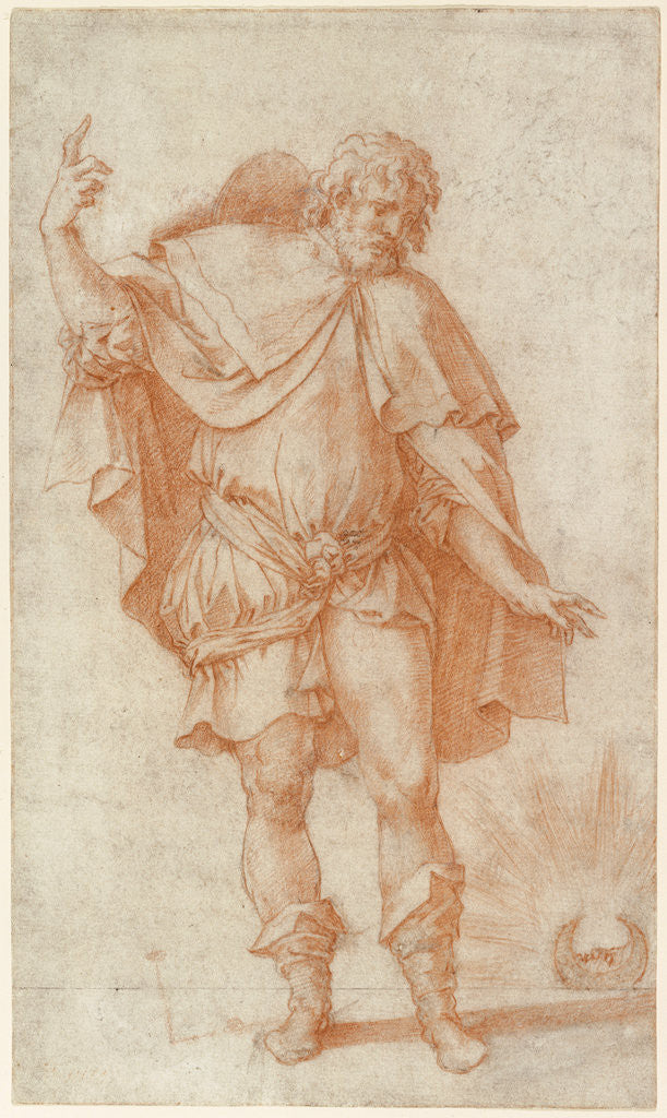 Detail of Study of a Male Figure (Empedocles and/or Saint Roch) by Rosso Fiorentino