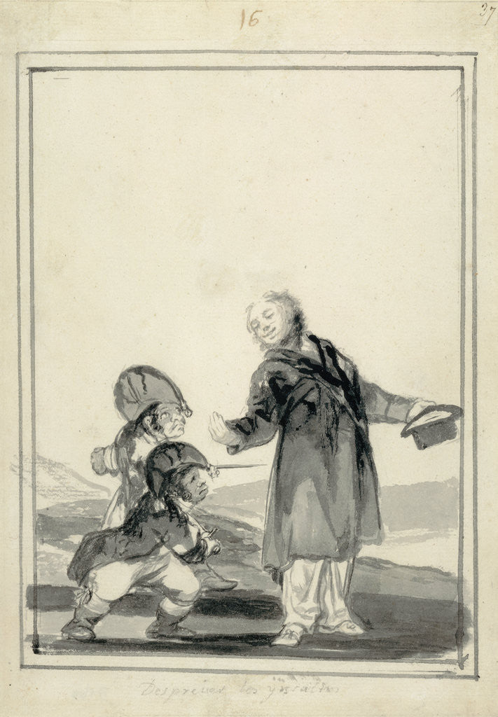 Detail of Contemptuous of the Insults by Francisco José de Goya y Lucientes