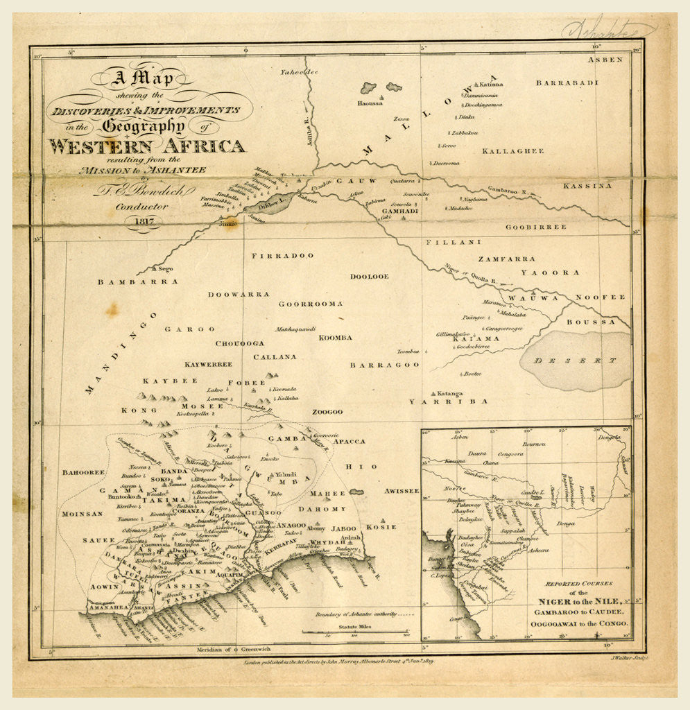 Detail of Map of Western Africa, 1817 by John Murray