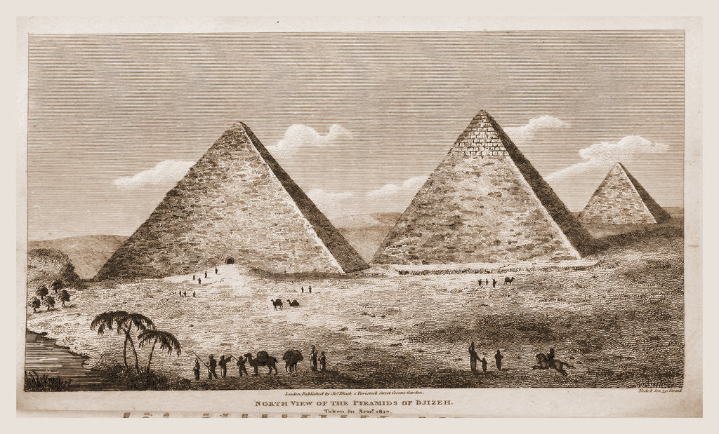 Detail of North view of the Pyramids of Djizeh, 1817, Egypt by Anonymous