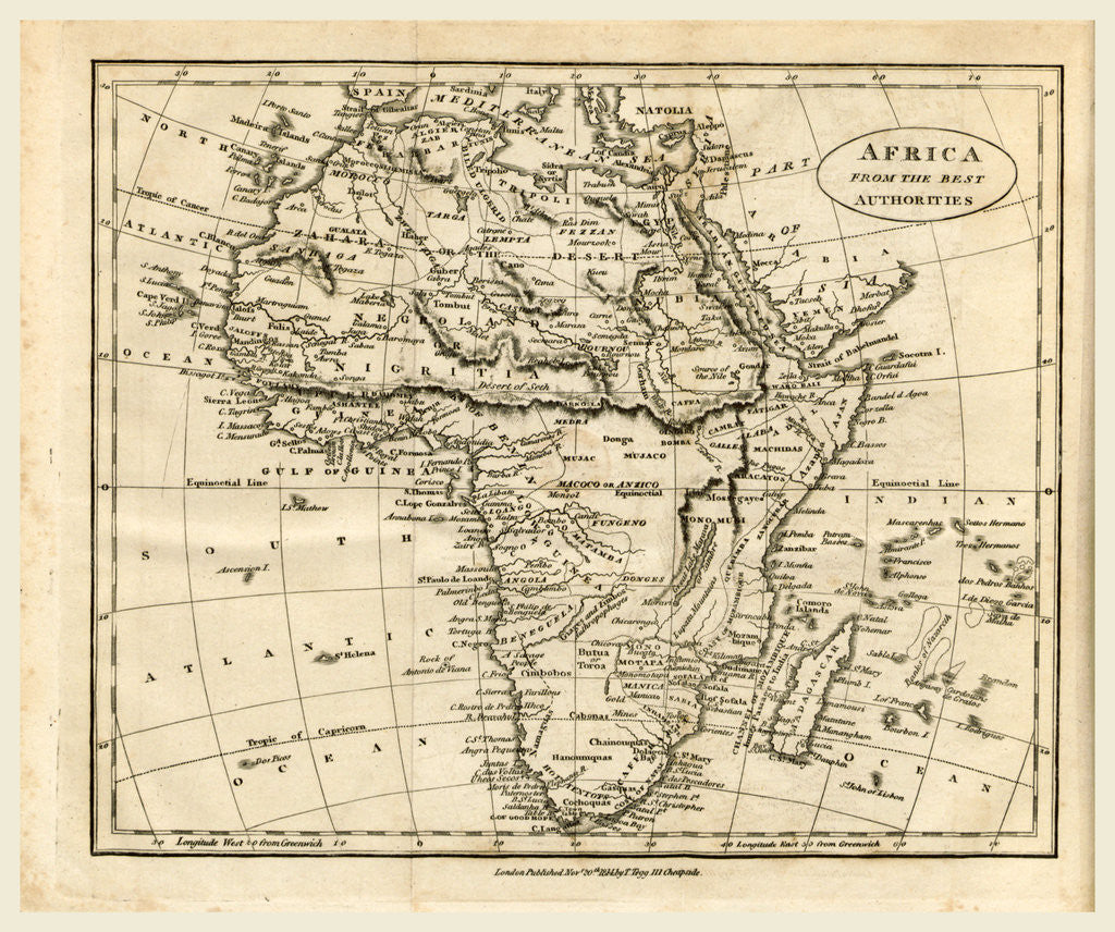 Detail of Map of Africa by Anonymous
