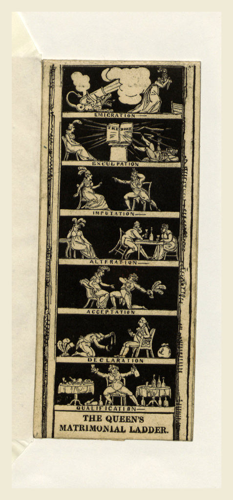 Detail of The Queen's Matrimonial Ladder, a national toy by the author of The Political House that Jack built by George Cruikshank