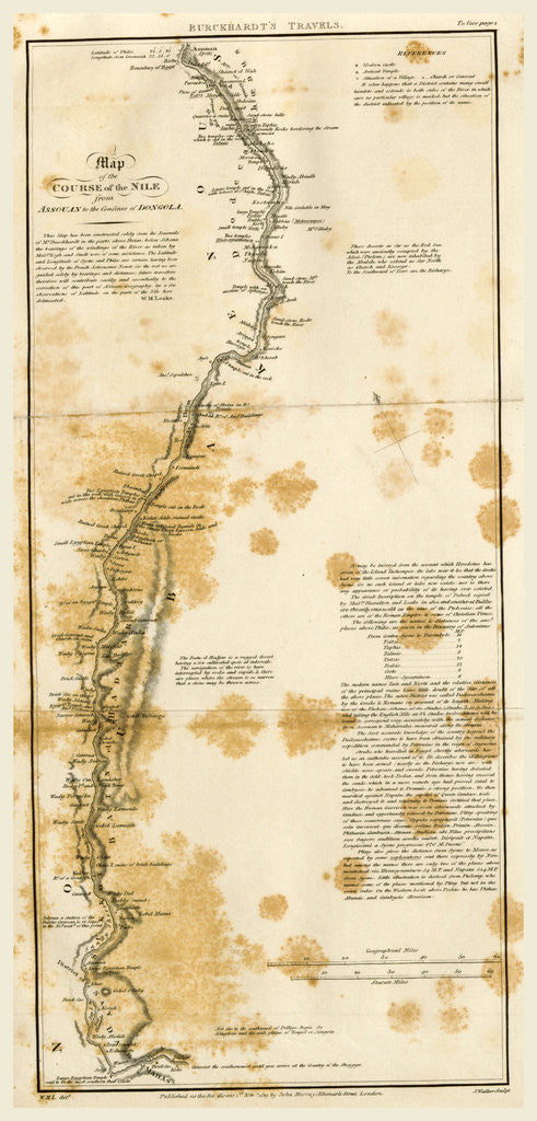Detail of Map of the course of the Nile, 1821 by Anonymous