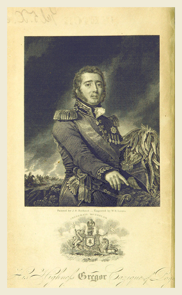 Detail of Gregor Cazique by W.H. Lizars