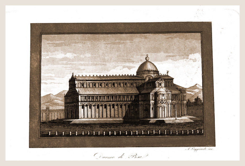 Detail of Pisa, acquerello da Angiolo Cappiardi, Duomo di Pisa, Italy by Anonymous