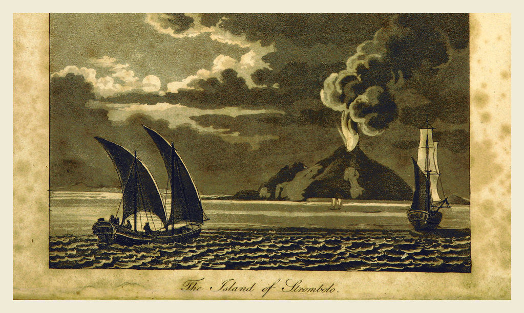 Detail of Island of Strombolo, Stromboli a small island in the Tyrrhenian Sea, off the north coast of Sicily, Italy, Europe by Anonymous