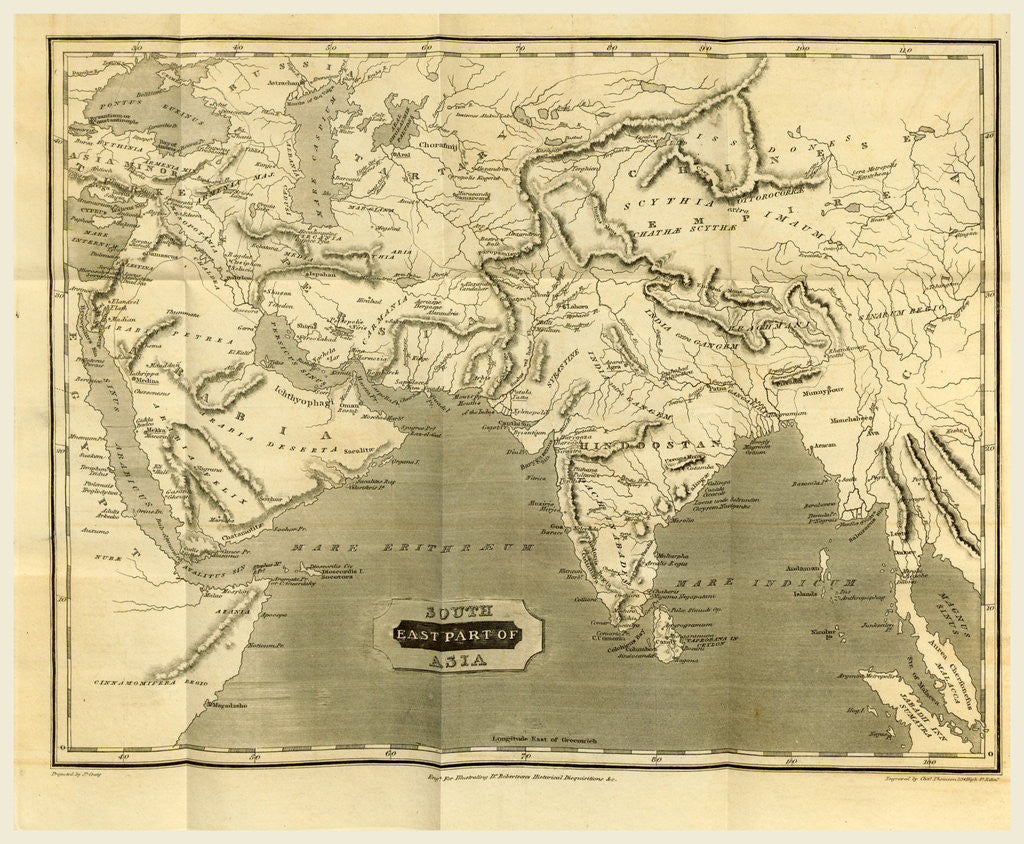 Detail of South Asia map by Anonymous