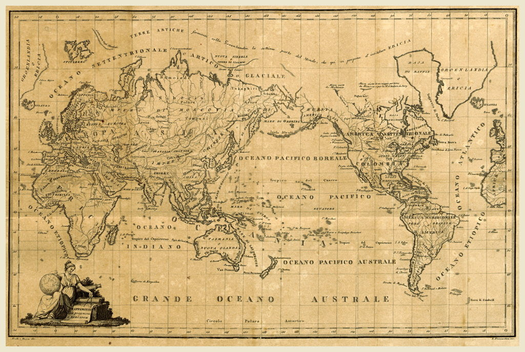 Detail of World map by Anonymous