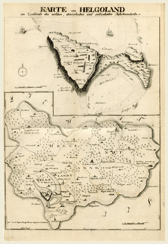 Detail of Map Helgoland or Heiligeland, Germany by Anonymous
