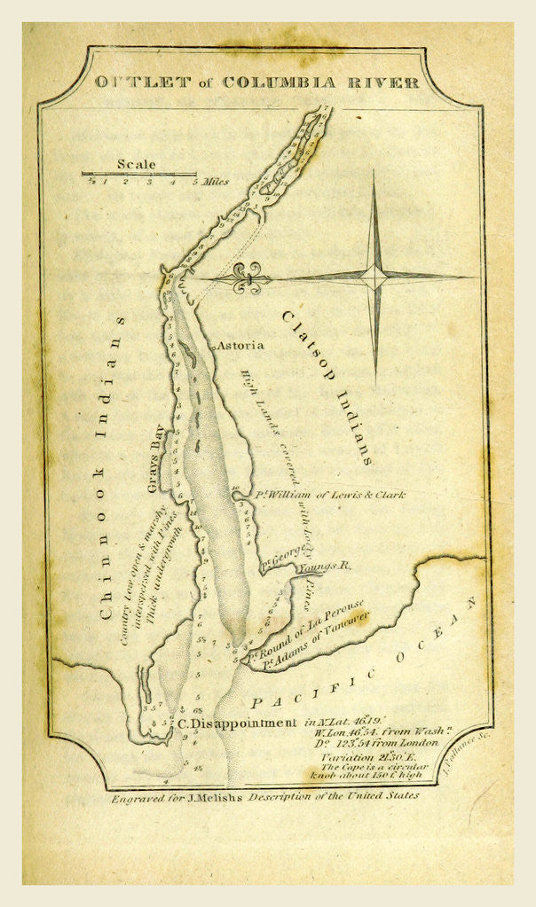 Detail of Columbia river map by Anonymous