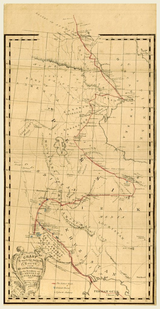 Detail of Map, Personal narrative of a journey from India to England by Anonymous