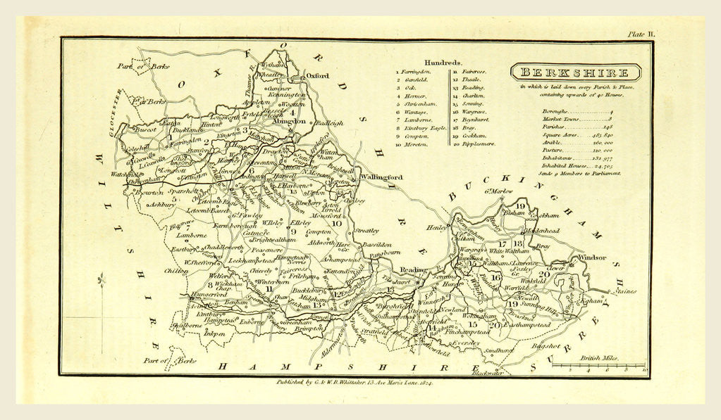 Detail of A Topographical Dictionary of the United Kingdom, Berkshire, UK by Anonymous