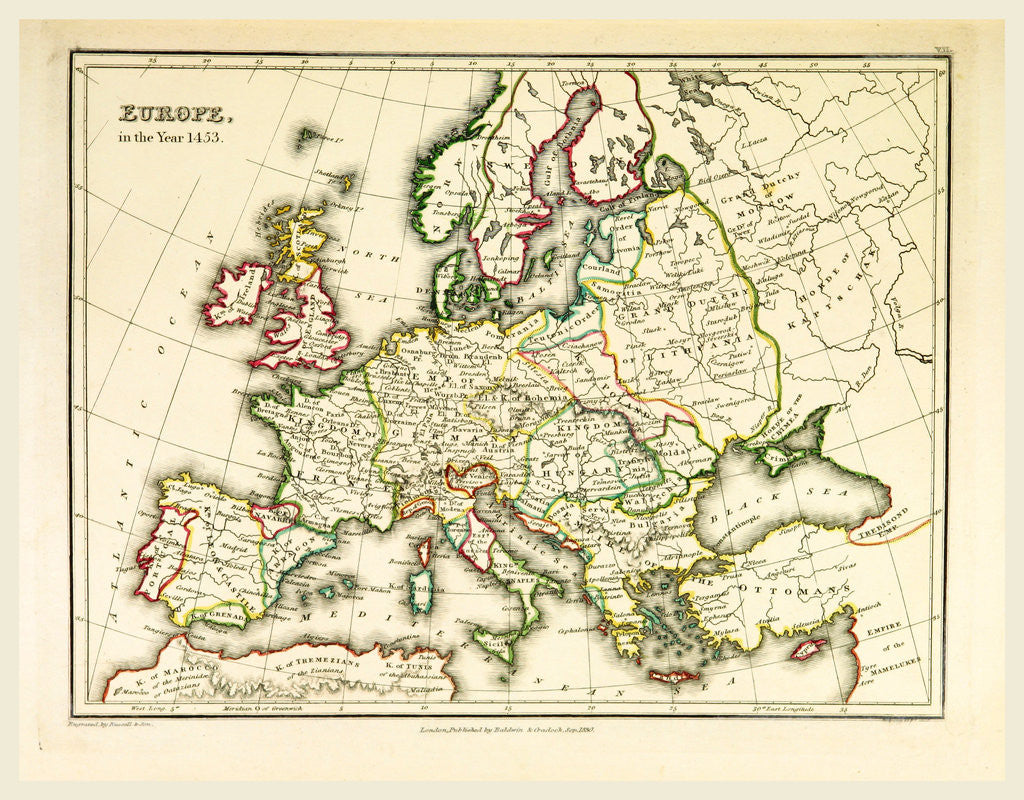Detail of Europe Map by Anonymous