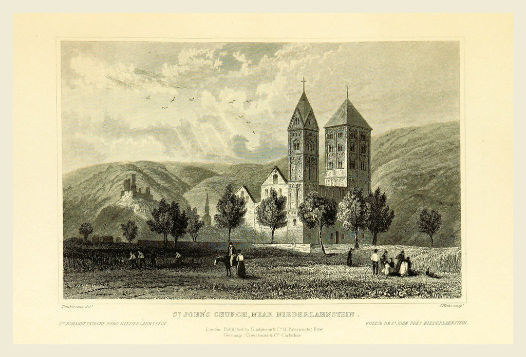 Detail of St. John's Church near Niederlahnstein, Germany, Tombleson's Views of the Rhine, Tombleson's Views of the Rhine by Anonymous