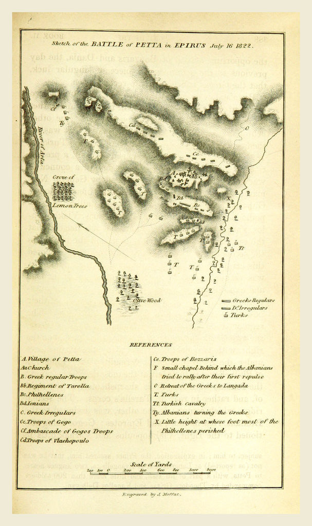 Detail of Battle of Petta in Epirus, 1822, History of the Greek Revolution by Anonymous
