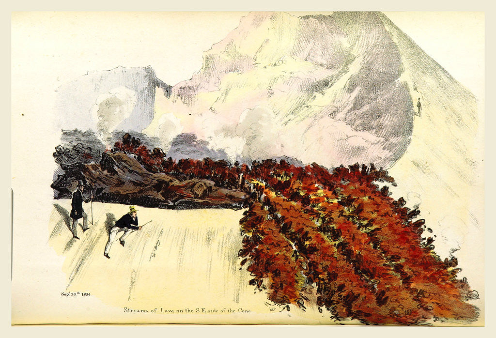 Detail of Sketches of Vesuvius, Italy by Anonymous