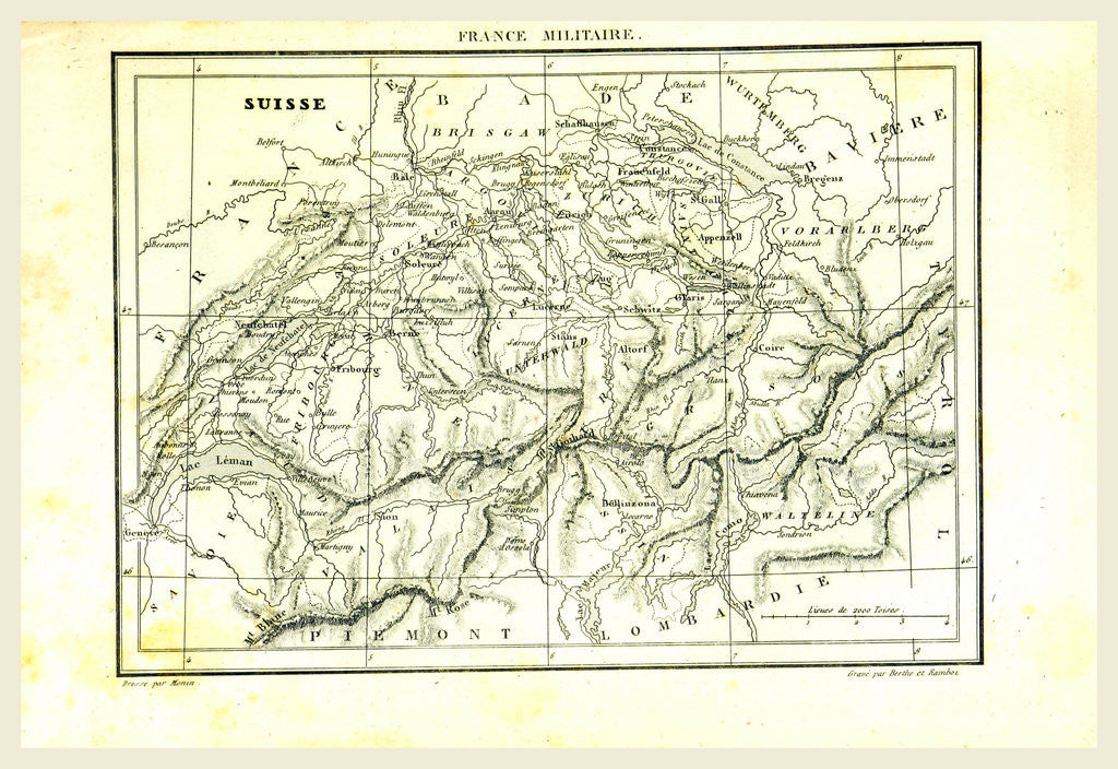 Detail of Switzerland, map by Anonymous