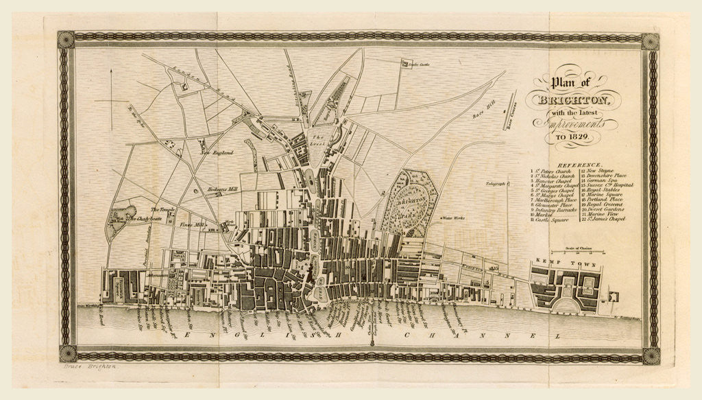 Detail of Map, The History of Brighton, with the latest improvements, to 1831 by Anonymous