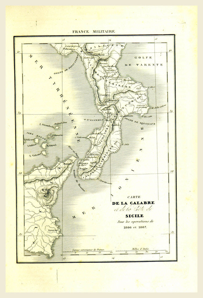 Detail of Map of Calabria, Italy by Anonymous